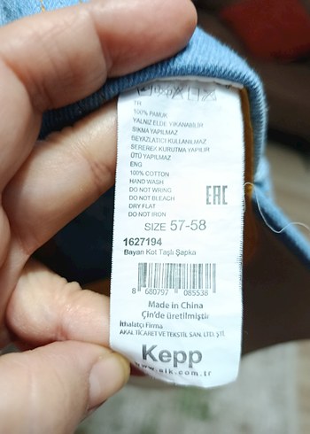 Mavi taşlı Jean Kadın Şapka - Görsel 4