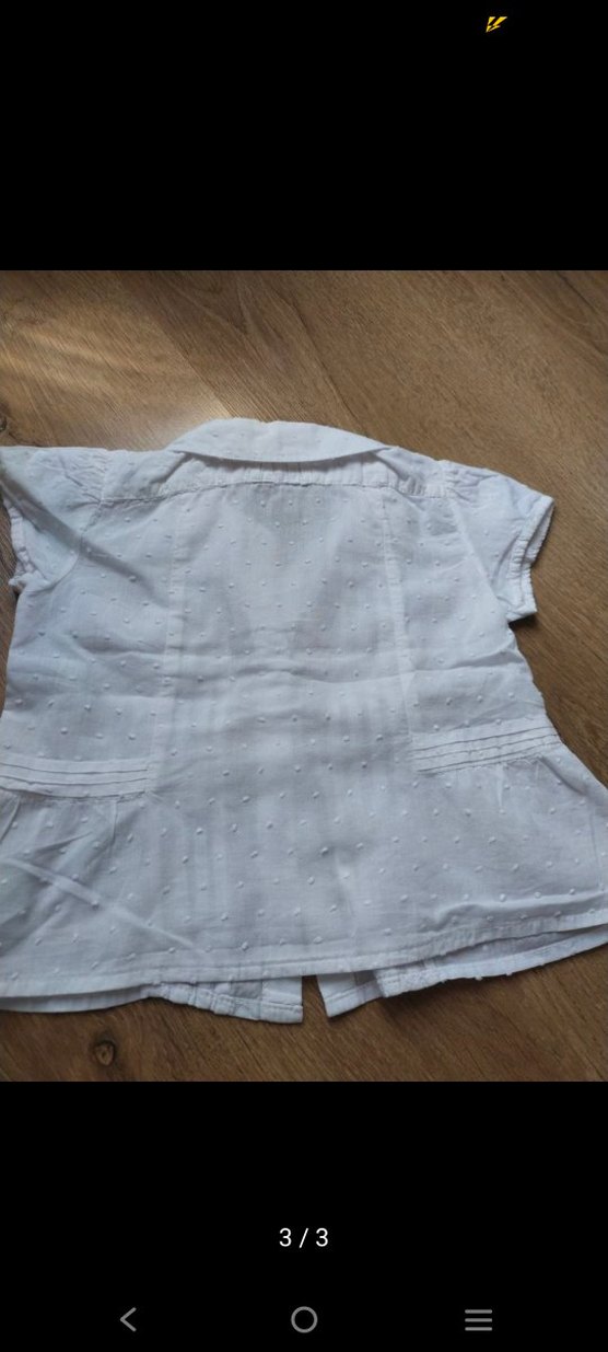 Kız Çocuk Beyaz Düğmeli Kısa Kollu Gömlek - Görsel 2