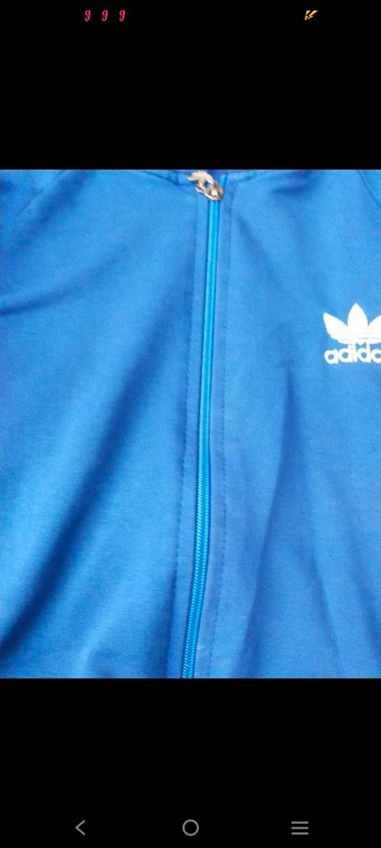 Mavi Adidas Kapüşonlu Fermuarlı Sweatshirt - Görsel 2