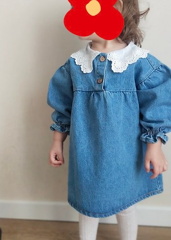 Mavi Denim Kız Çocuk Elbisesi