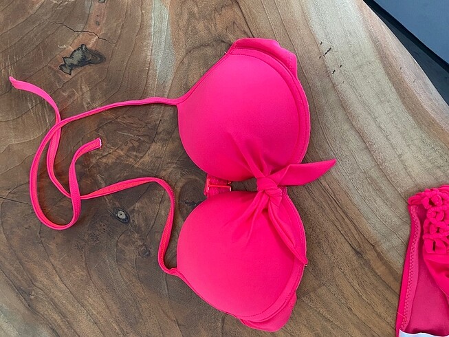 xs Beden pembe Renk Penti nar çiçeği bikini takımı
