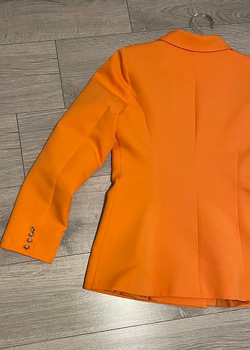 Turuncu Düğmeli Kadın Blazer Ceket - Görsel 8