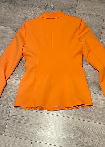 Turuncu Düğmeli Kadın Blazer Ceket - Görsel 7