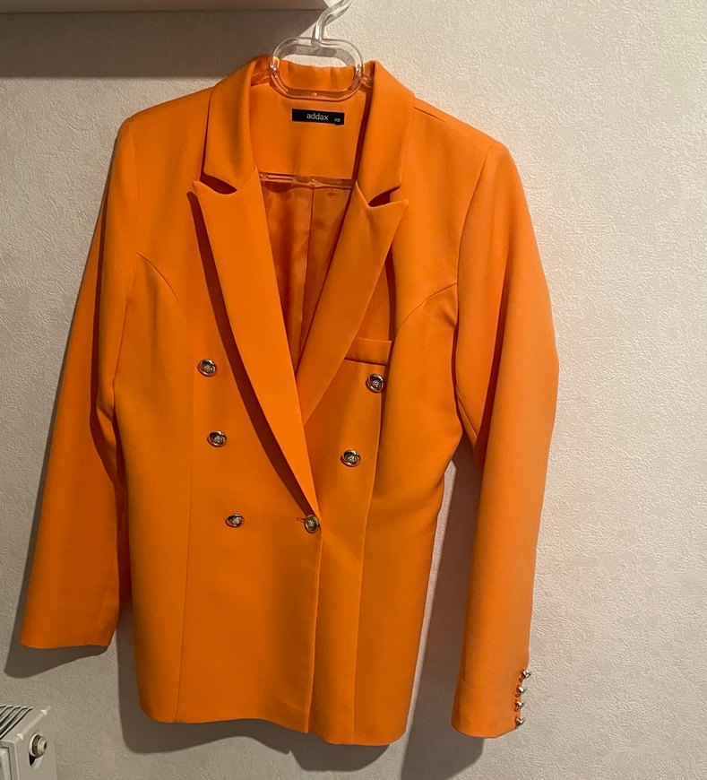 Turuncu Düğmeli Kadın Blazer Ceket - Görsel 2