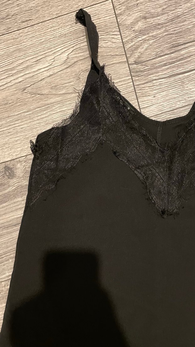 Dantelli Siyah V Yaka - Görsel 2