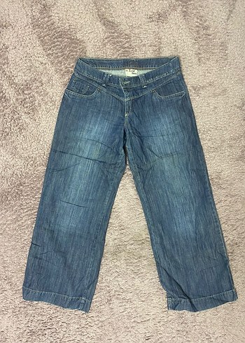 Kadın Geniş Kesim Midi Kot Pantolon - Görsel 6