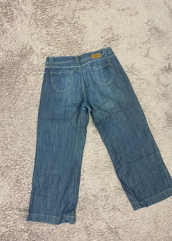 Kadın Geniş Kesim Midi Kot Pantolon - Görsel 3