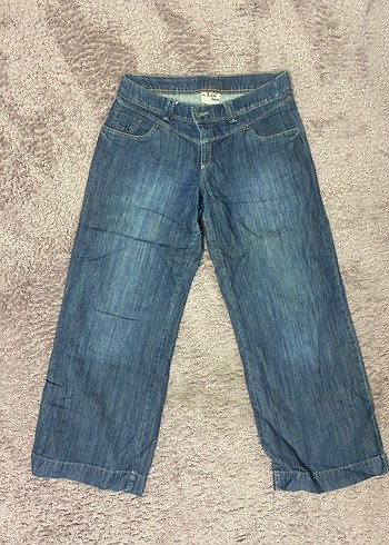 Kadın Geniş Kesim Midi Kot Pantolon - Görsel 2