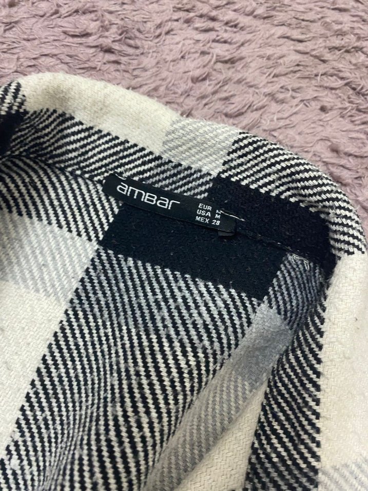 Gri Kareli Düğmeli Kadın Gömlek - Görsel 2