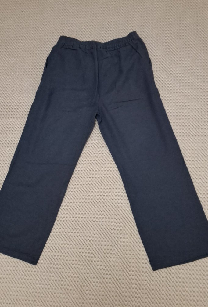 kadın petrol mavisi kumaş pantolon - Görsel 2