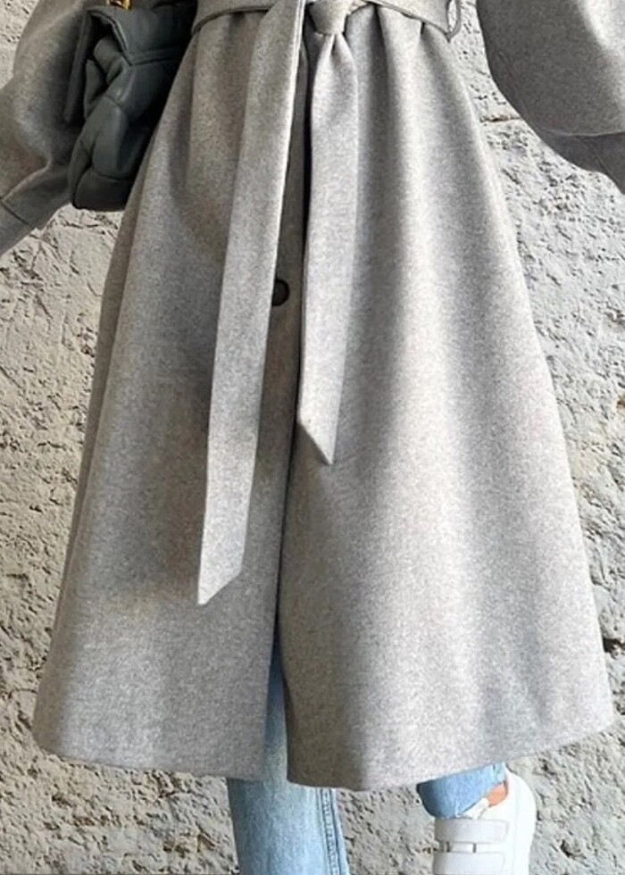 Kaşe kaban gri - Görsel 4