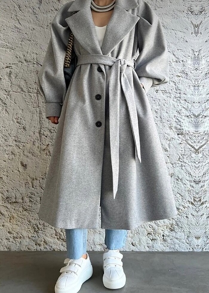 Kaşe kaban gri - Görsel 2