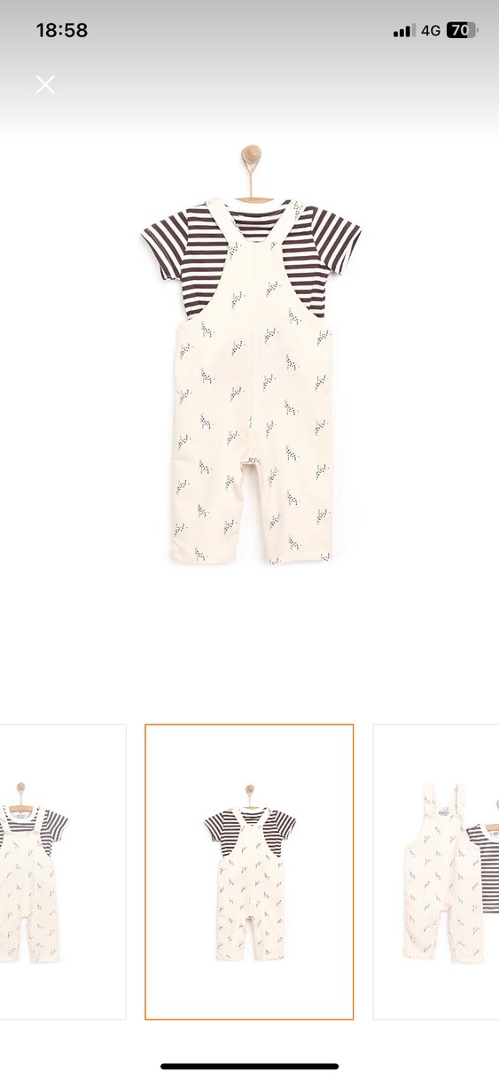 Pamuklu Zebra Desenli Erkek Bebek Tulum - Görsel 2