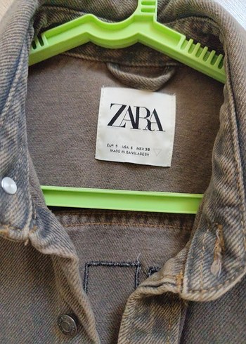 Zara Gri Düğmeli erkak Denim Ceket