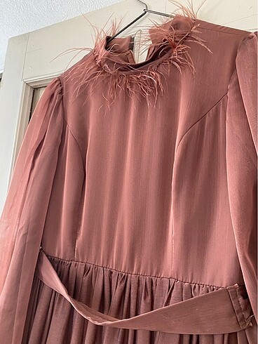 xl Beden camel Renk Tesettür abiye elbise
