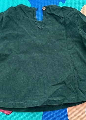 Nakışlı Fırfırlı Yeşil Kız Bluzu - Görsel 3