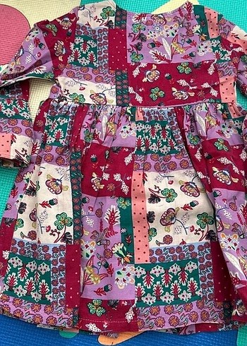 Renkli Desenli Bohem Kız Elbisesi - Görsel 4