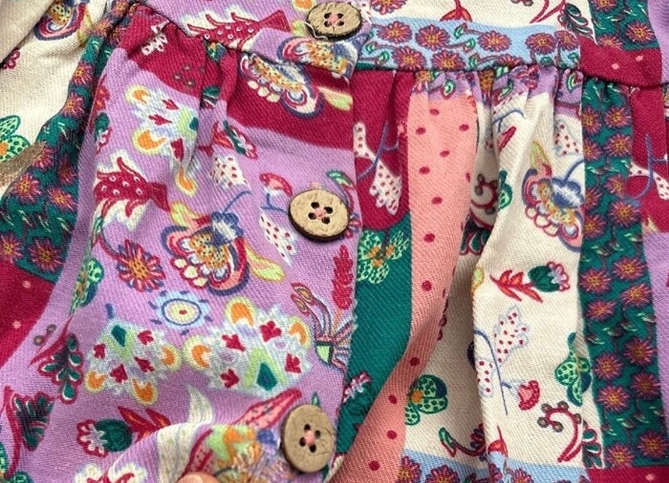 Renkli Desenli Bohem Kız Elbisesi - Görsel 3