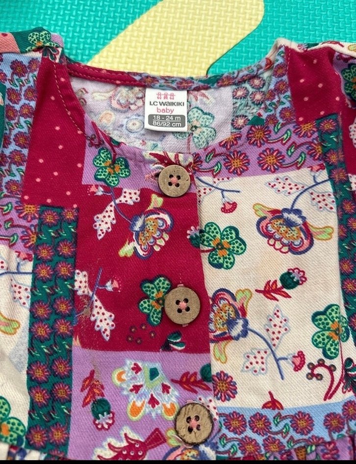 Renkli Desenli Bohem Kız Elbisesi - Görsel 2