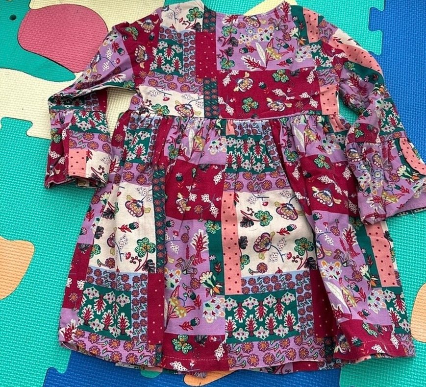 Renkli Desenli Bohem Kız Elbisesi - Görsel 4