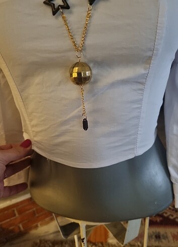 xs Beden Crop bluz ve kolye