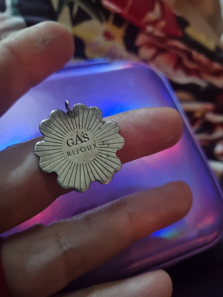 gümüş rengi Parlak Çiçekli Vintage kolye ucu - Görsel 5