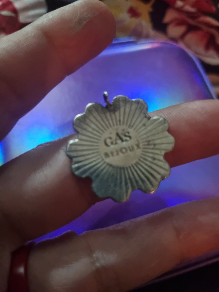 gümüş rengi Parlak Çiçekli Vintage kolye ucu - Görsel 4