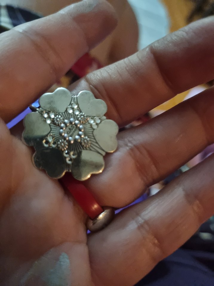 gümüş rengi Parlak Çiçekli Vintage kolye ucu - Görsel 3