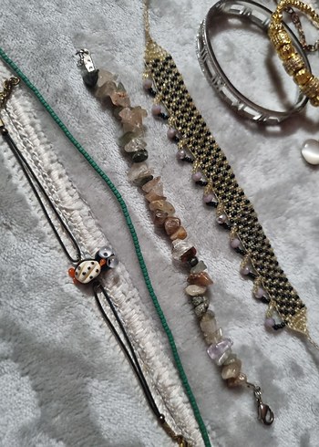 Zara Renkli Boncuklu Takı Seti çelik ,kristal,deri,miyoki,guess set