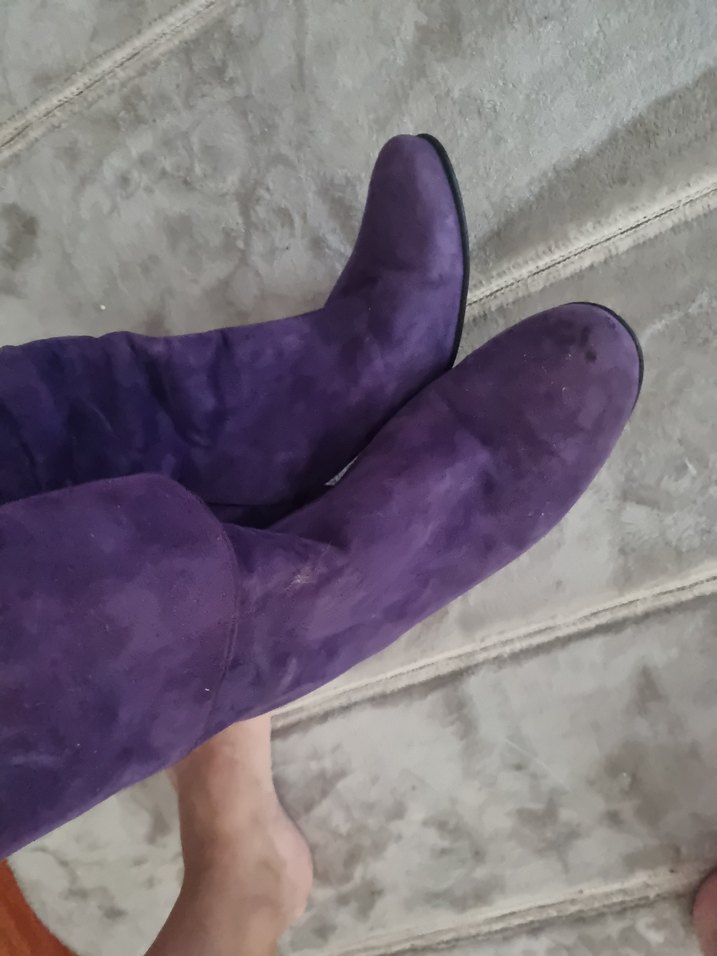 Mor Süet Yüksek Topuklu Kadın Bot - Görsel 3