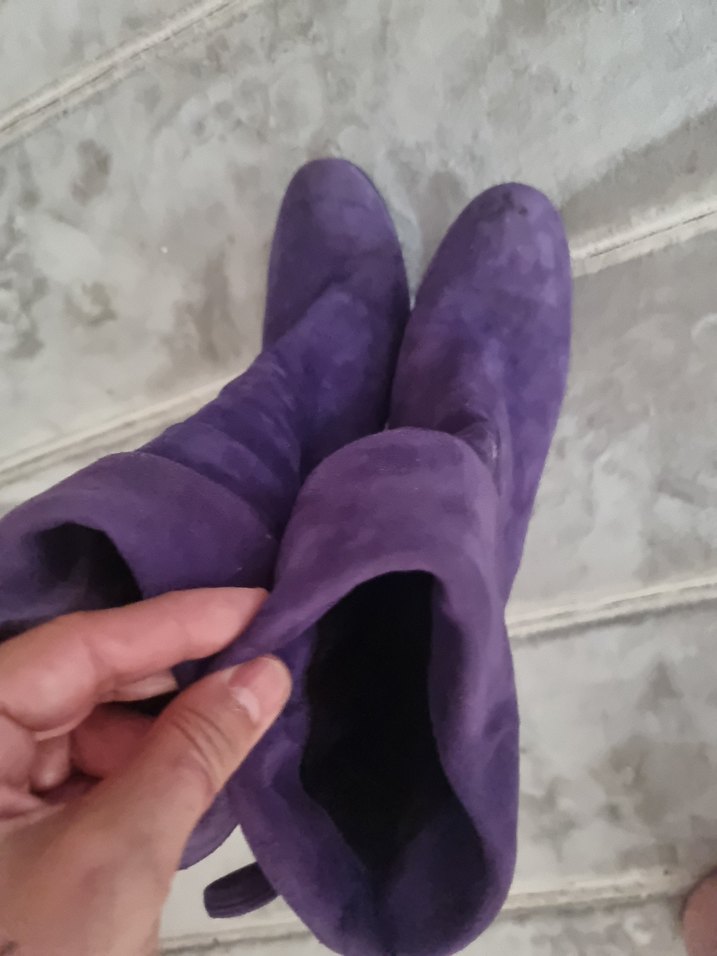 Mor Süet Yüksek Topuklu Kadın Bot - Görsel 4