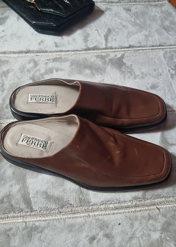 FERRE ORJINAL Parlak Kahverengi Deri Erkek Terlik 43 no - Görsel 6