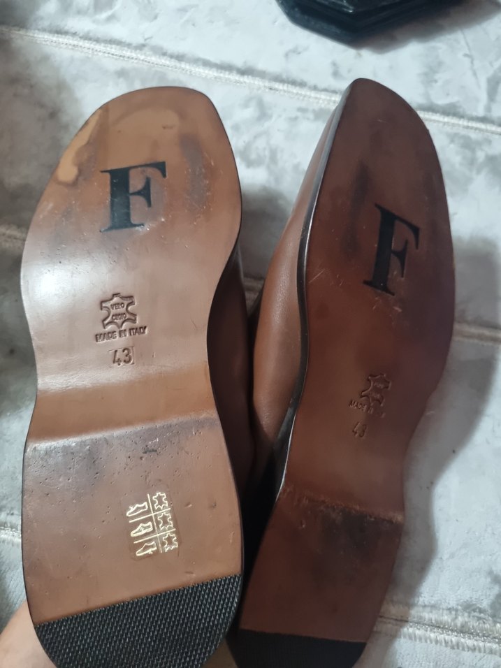 FERRE ORJINAL Parlak Kahverengi Deri Erkek Terlik 43 no - Görsel 3