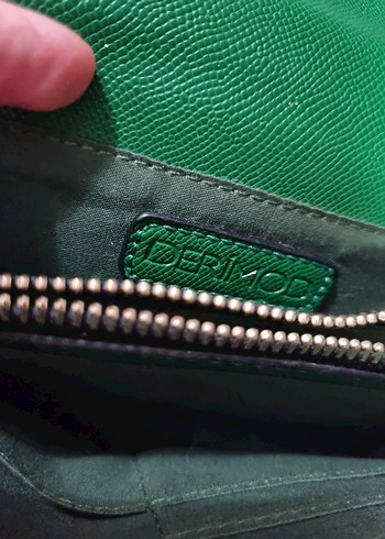 DERIMOD Yeşil Desenli Zincir Detaylı Çanta - Görsel 8