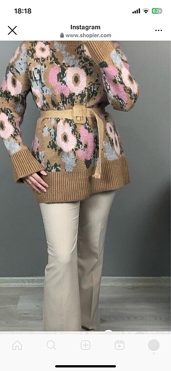 Zara Zara model çiçekli kazak
