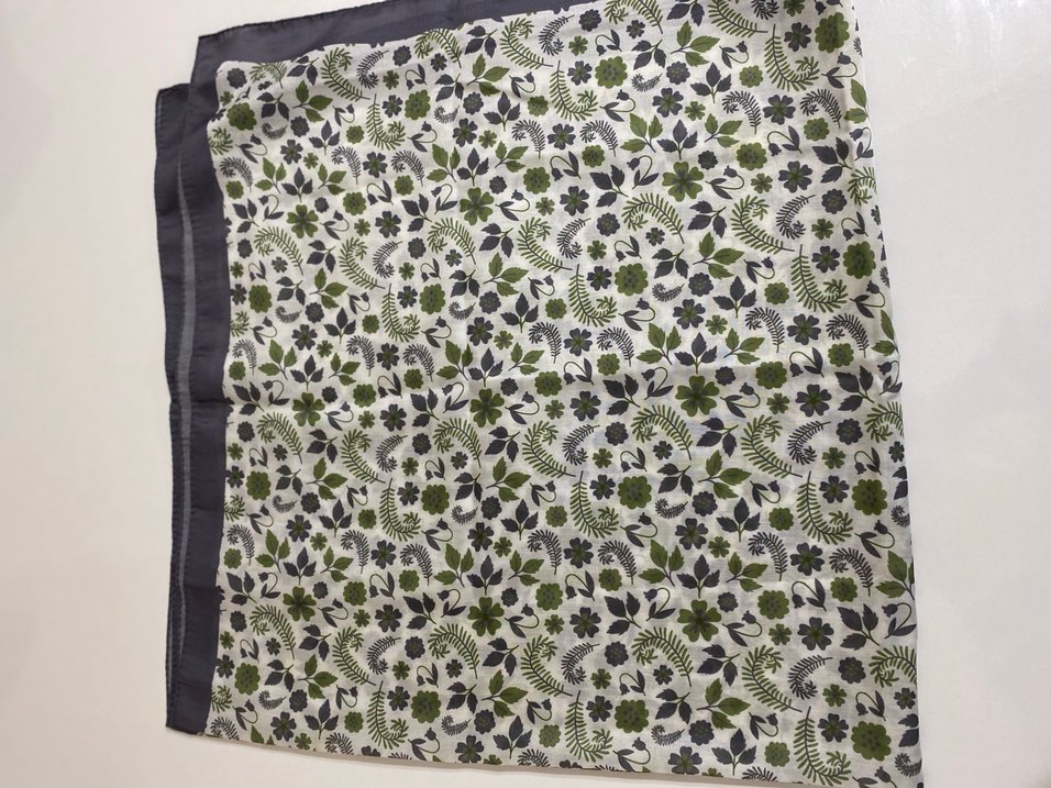 Yeşil Gri Pileli Bohem Kadın eşarp - Görsel 4