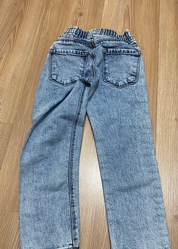 Kız erkek Çocuk Gri Bol Kesim Kot Pantolon - Görsel 2