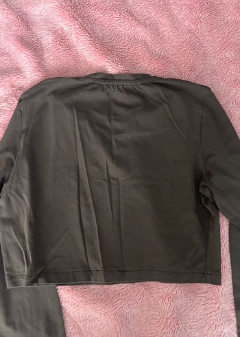 Diğer Kahverengi Kadın Crop Top Uzun Kollu
