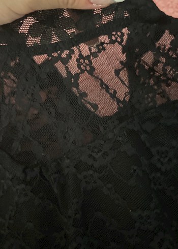 Diğer Dantel Detaylı Siyah Gotic Kolsuz Bluz