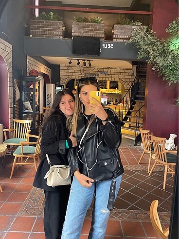 Pull and Bear Pull&Bear oversize suni deri ceket