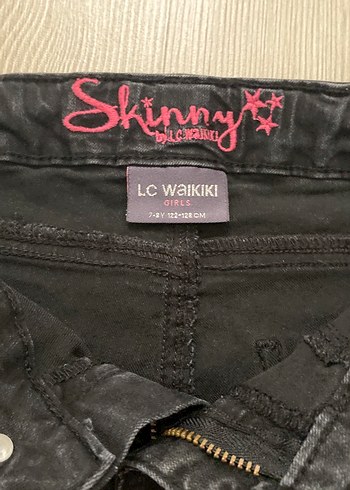 LC Waikiki Kız çocuk siyah kot pantolon Skinny Denim