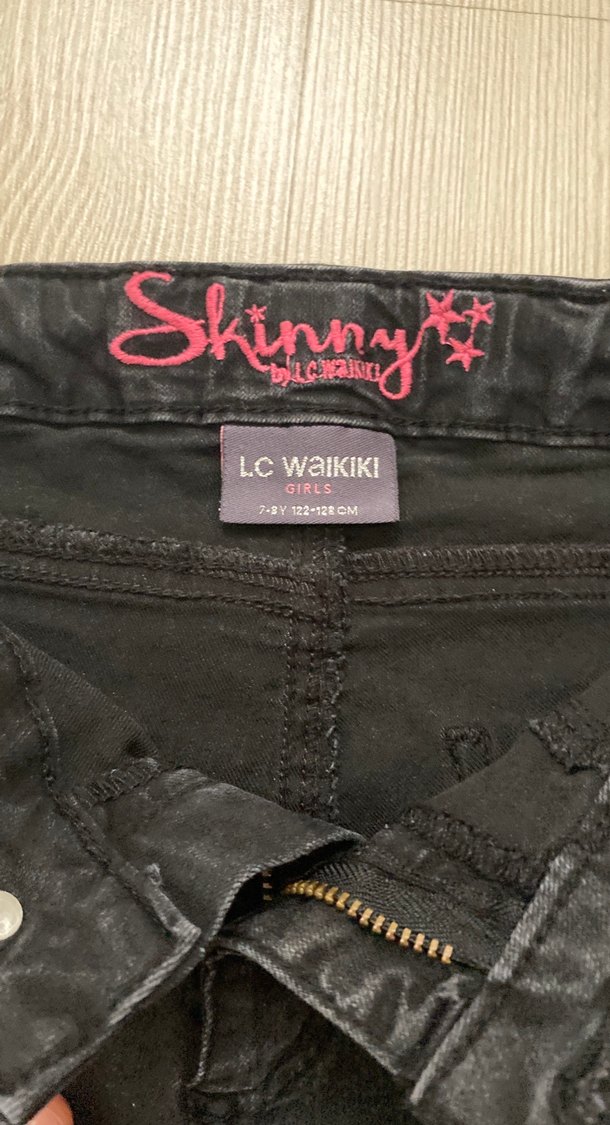Kız çocuk siyah kot pantolon Skinny Denim - Görsel 2