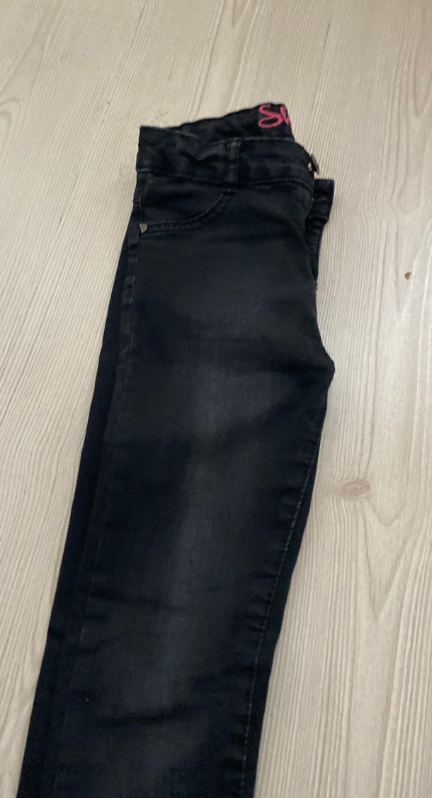 Kız çocuk siyah kot pantolon Skinny Denim - Görsel 5