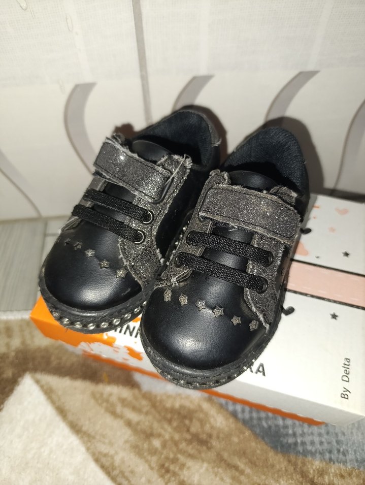 kız Çocuk Siyah Rock Punk İlk Adım Ayakkabısı - Görsel 3