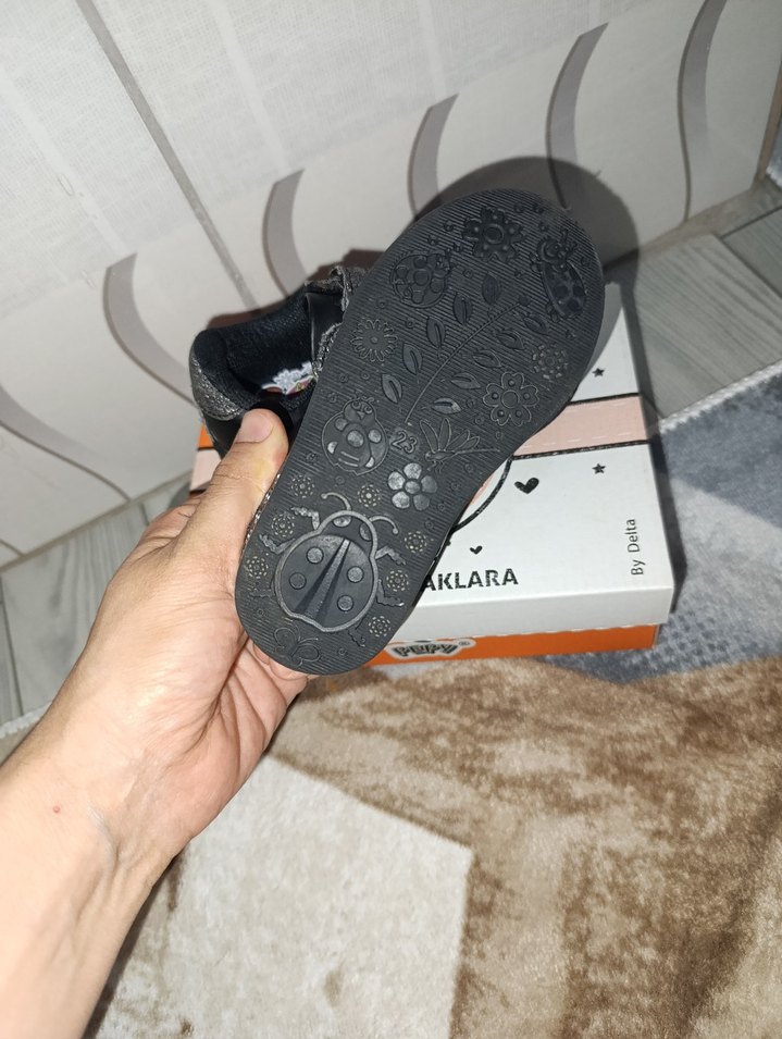 kız Çocuk Siyah Rock Punk İlk Adım Ayakkabısı - Görsel 4