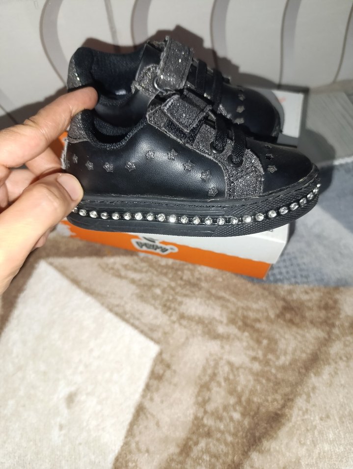 kız Çocuk Siyah Rock Punk İlk Adım Ayakkabısı - Görsel 2