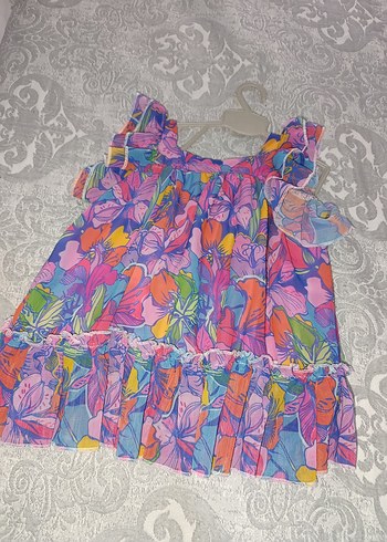 Renkli Fırfırlı Kolsuz Kız Çocuk Elbisesi - Görsel 3