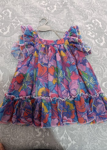 Renkli Fırfırlı Kolsuz Kız Çocuk Elbisesi - Görsel 2