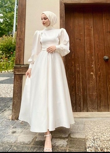s Beden beyaz Renk Tesettür nikah elbisesi