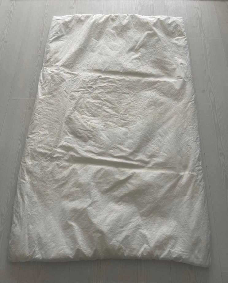 Mavi Gri Kenarlı Düz bebek Yorgan - Görsel 3